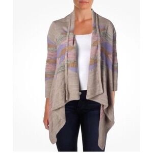 Ralph Lauren Brown Western Waterfall Draped Cardigan S/M, Aztec, Wool Blend